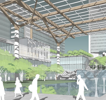 商业综合体 大顶棚 室外城市空间 超高层塔楼 街区式商业 现代简洁